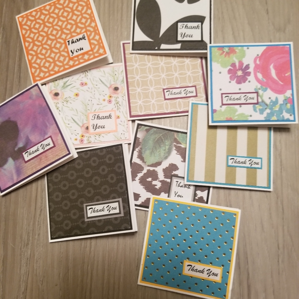 100 mini thank you notecards no envelopes 2x2 - Picture 1 of 3
